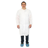 Safety Zone® Polyproylene Lab Coat White 3XL, Case of 30 (SZNM1714-3X-EW) Case of 30