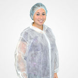 Safety Zone® Polyproylene Lab Coat White XL, Case of 30 (SZNM1714-XL-EW) Case of 30