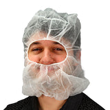 Safety Zone® PolyLite® Polypropylene Hood & Face Cover, 17g, Extra Long, 100/Bag, 10 Bags/Case, White (SZNM2302W-XLONG) Case of 1000