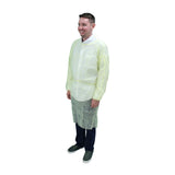 Safety Zone® PolyLite® Polypropylene Isolation Gowns, Long Sleeves, Elastic Wrists, Yellow, 10/Bag, 5 Bags/Case, X-Large (SZNM2900-XL) Case of 50