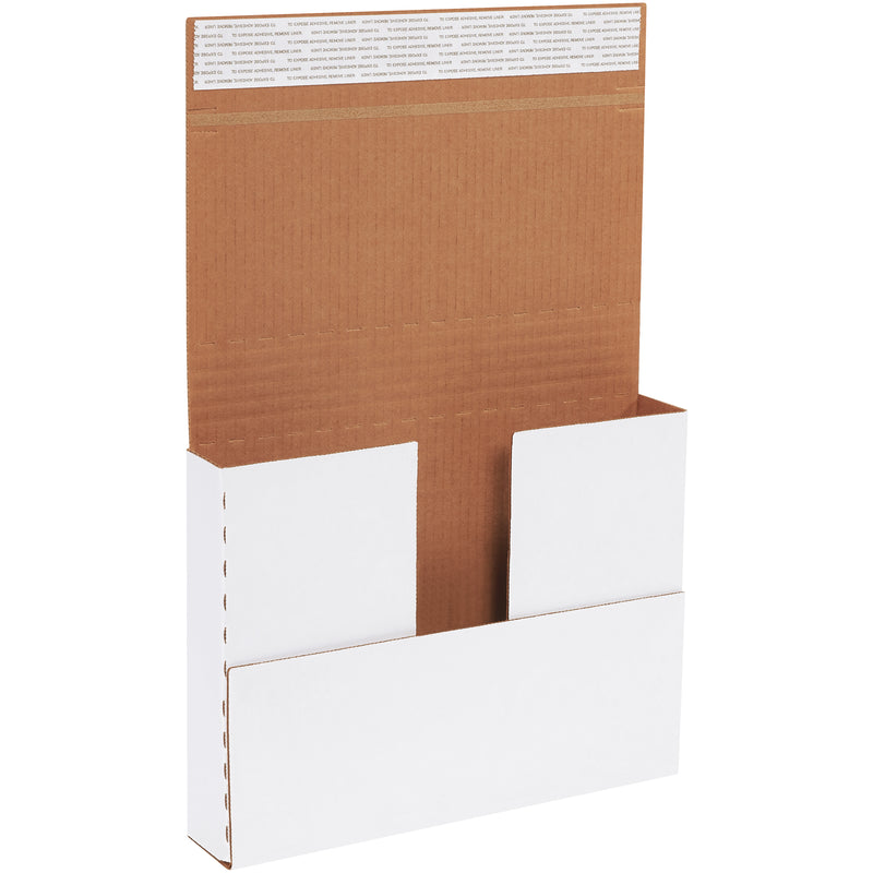 12 1/8 x 9 1/8 x 2" White Deluxe Easy-Fold Mailers (M2BKSS) Bundle Of 25