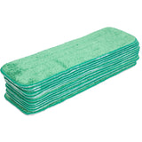Hospeco® Microfiber Flat Wet Mop, 18", Green, Pack of 12 (HOSM830018G) Pack of 12