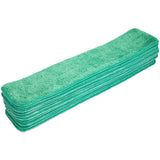 Hospeco® Microfiber Flat Wet Mop, 24", Green, Pack of 12 (HOSM830024G) Pack of 12
