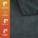 Hospeco® Microfiber Cloth 16x16 300 GSM Half-Fold Black, 12/Pack (HOSMFC3001616BK) Pack of 12
