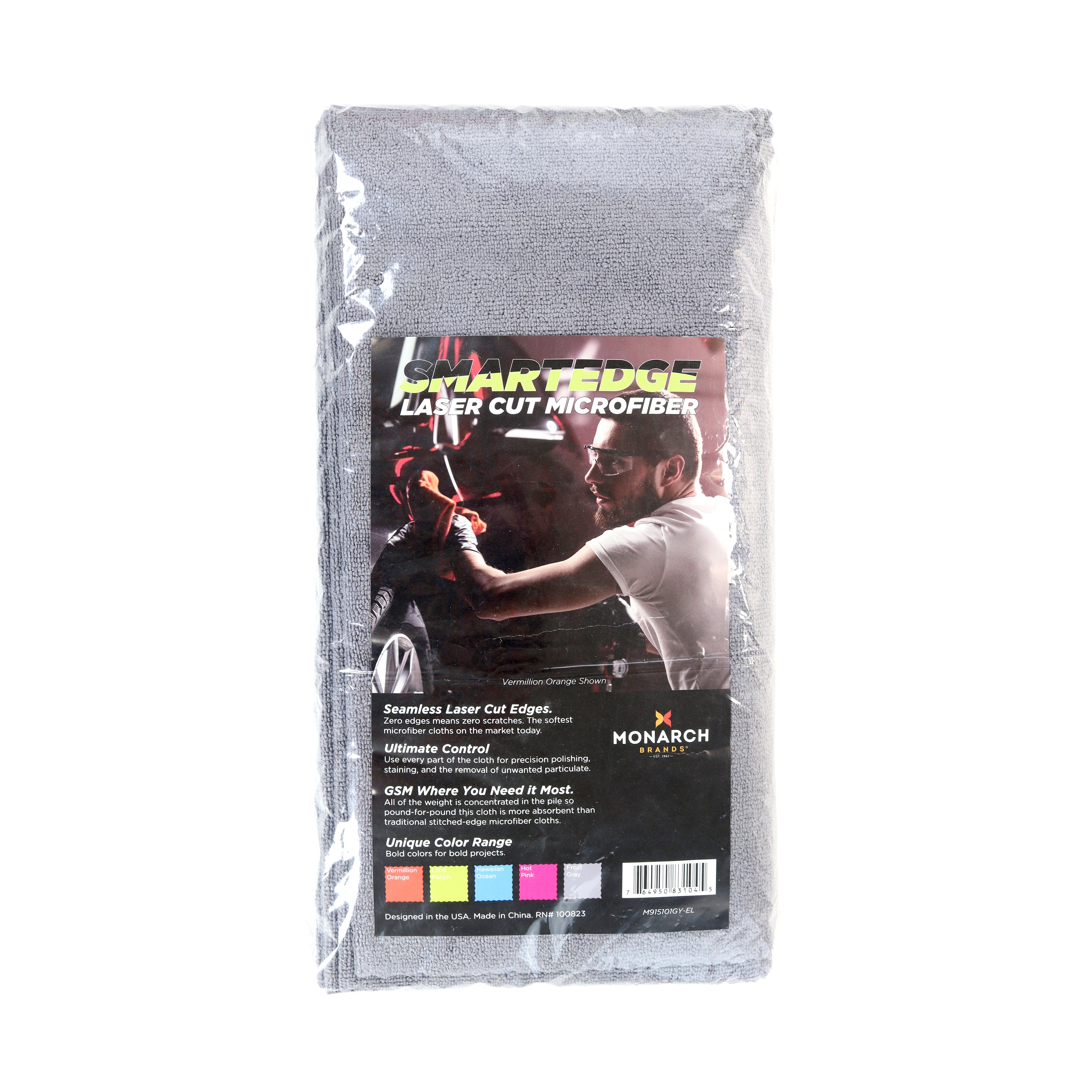 Arkwright Home Smart Edge Microfiber Cleaning Cloth 16x16 Gray (12/Pac ...