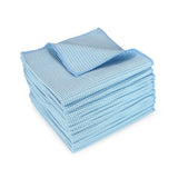 Hospeco® Microfiber Cloth Waffle 335 GSM Blue 16x16, 12/Pack (HOSMFCWA3351616BL) Pack of 12