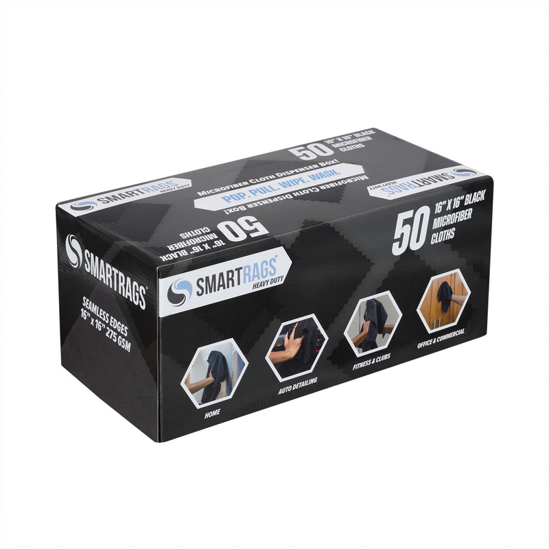 Arkwright Home SmartRagsXL Microfiber 45 Gram 16x16 Black (1 Box of 50 Cloths) (PNP-M930BK) 1/EA