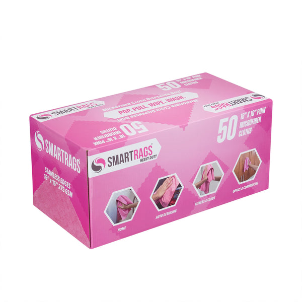 Arkwright Home SmartRagsXL Microfiber 45 Gram 16x16 Pink (1 Box of 50 Cloths) (PNP-M930-P) 1/EA