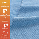 Hospeco® Smart Rags Microfiber Cloths 12x12 Blue, Case of 400 (HOSM950B) Case of 400