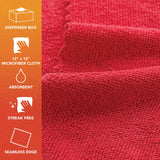 Hospeco® Smart Rags Microfiber Cloths 12x12 Red, Case of 400 (HOSM950R) Case of 400