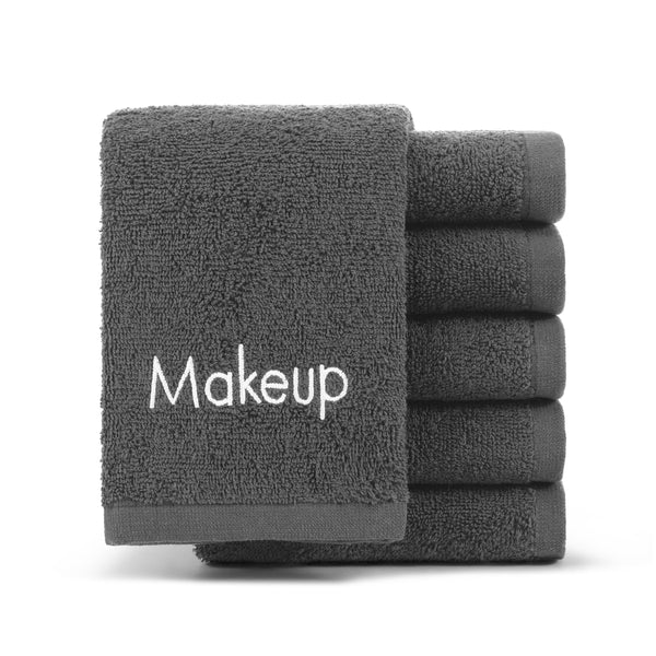 Arkwright Home Hotel Cotton Makeup Washcloth 13x13 Gray (6/Pack) (P-MKUP-1313-GY) 6/PK