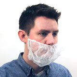 Safety Zone® ProGuard® Spunbond Polypropylene Beard Covers, 21", 100/Bag, 10 Bags/Case, White (SZNMBC-1000-21) Case of 1000