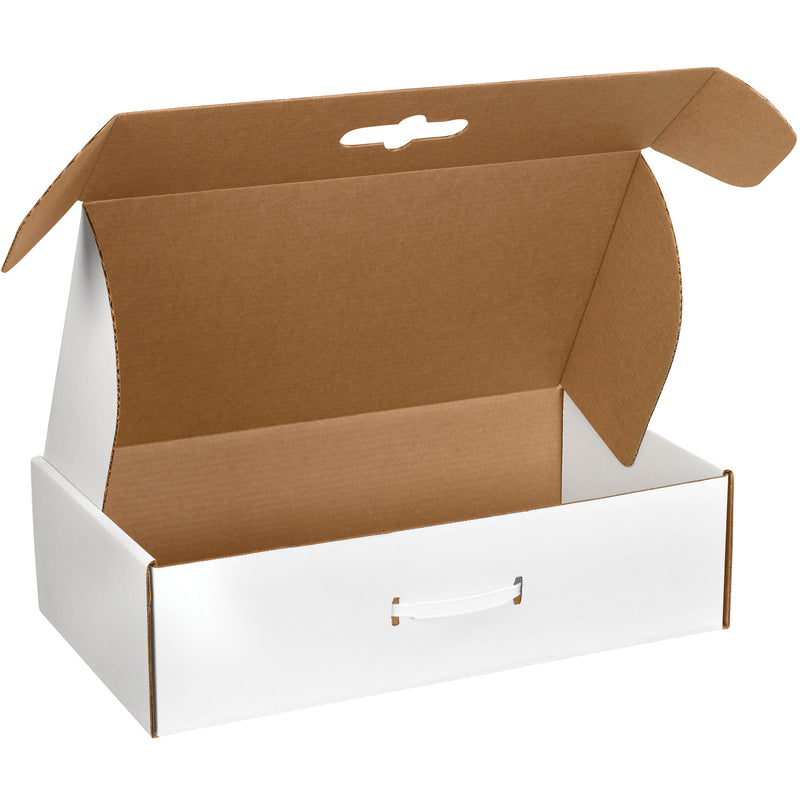 18 1/4 x 11 3/8 x 4 1/2" White Corrugated Carrying Cases (MCC4) Bundle Of 10