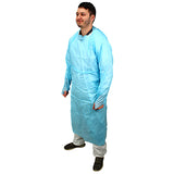 Safety Zone® ProGuard® CPE Isolation Gowns, Long Sleeves, Thumb Loops, 1.75 Mil, Blue, 25/Bag, 4 Bags/Case, 55" Long (SZNMCPE-55B) Case of 100