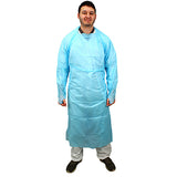 Safety Zone® ProGuard® CPE Isolation Gowns, Long Sleeves, Thumb Loops, 1.75 Mil, Blue, 25/Bag, 4 Bags/Case, 55" Long (SZNMCPE-55B) Case of 100