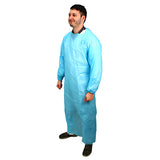 Safety Zone® ProGuard® CPE Isolation Gowns, Long Sleeves, Elastic Wrists, 1.75 Mil, Blue, 50/Bag, 2 Bags/Case, 60" Long (SZNMCPE-60B) Case of 100