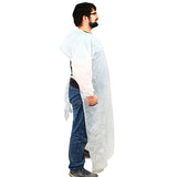 Safety Zone® ProGuard® CPE Isolation Gowns, Long Sleeves, Elastic Wrists, 1.75 Mil, White, 50/Bag, 2 Bags/Case, 60" Long (SZNMCPE-60W) Case of 100