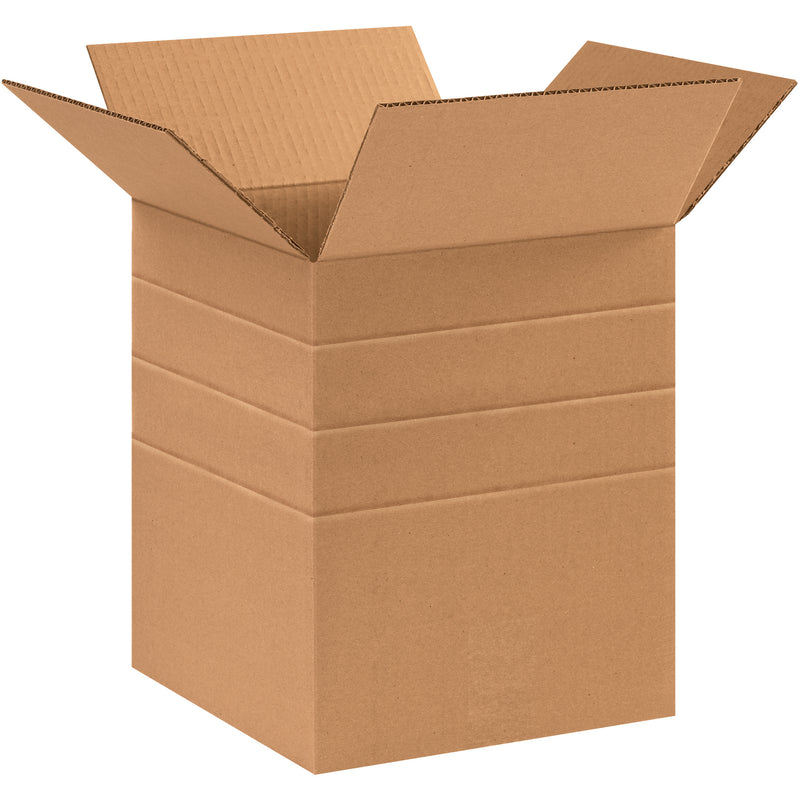 10 x 10 x 12" Multi-Depth Corrugated Boxes (MD101012) Bundle Of 25