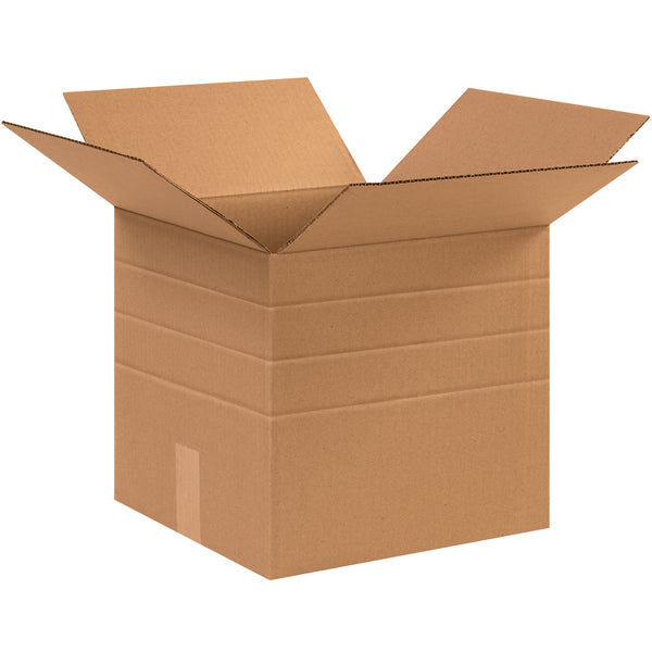 12 1/2 x 12 1/2 x 12" Multi-Depth Corrugated Boxes (MD121212R) Bundle Of 25