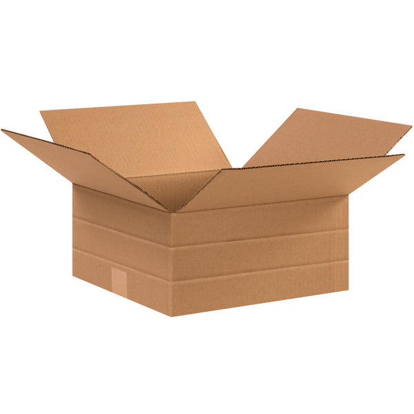 12 1/2 x 12 1/2 x 6" Multi-Depth Corrugated Boxes (MD12126R) Bundle Of 25
