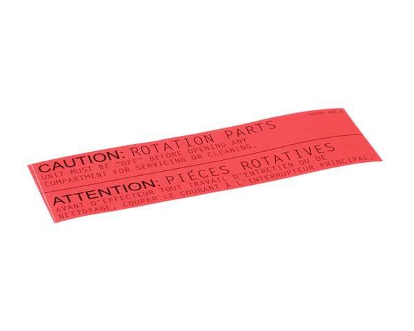 Middleby 50039 Label,Caution Rotating Pt Us/Can (MD50039) Each