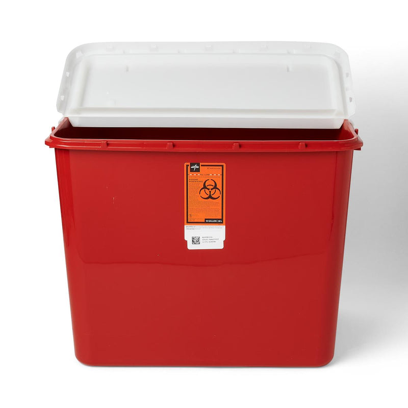 Sharps Containers, Red, Hinged Top Lid, 10 gal., 1/EA  (MDS705210HNH) Each