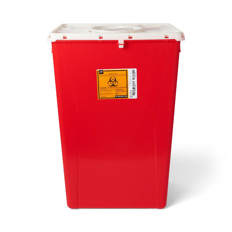 PG-II Flat Sharps Container with Port Lid, Red, 18 gal., 7/CS  (MDS705318) Case of 7