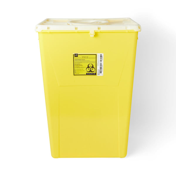 PG-II Flat Sharps Container for Chemotherapy Waste with Port Lid, Yellow, 18 gal., 7/CS  (MDS706318) Case of 7