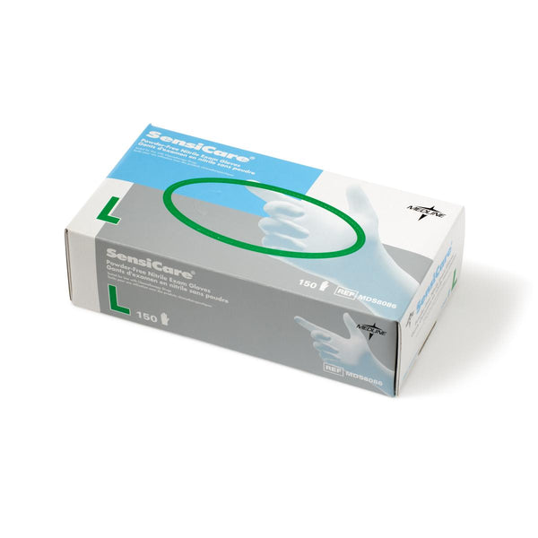SensiCare Powder-Free Nitrile Exam Gloves with Textured Fingertips, Size L, 150/BX (MDS8086H) Box of 150