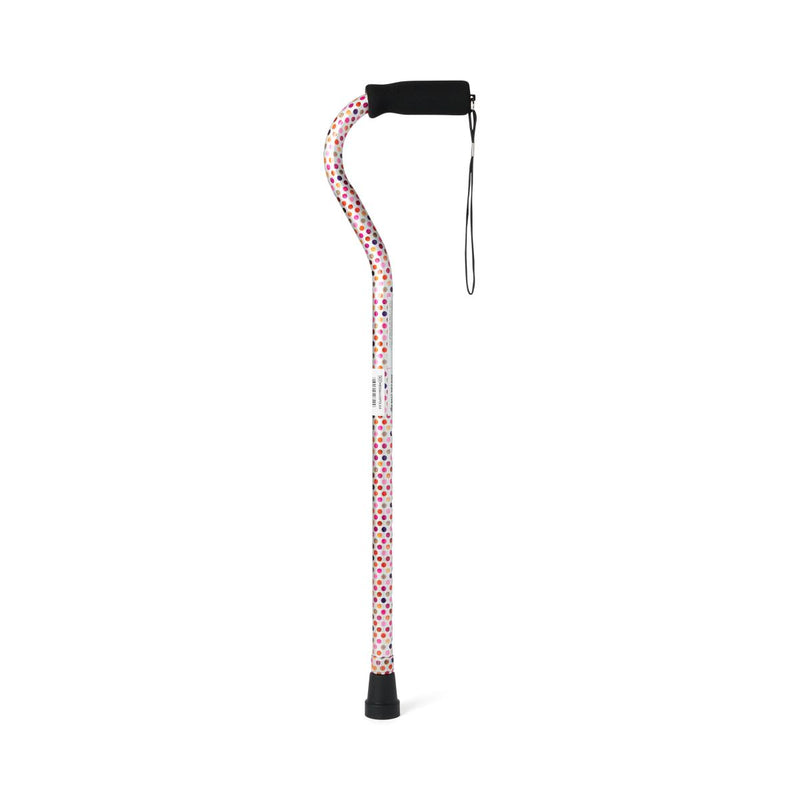 Aluminum Fashion Cane with Offset Handle, Polka Dot, 1/EA  (MDS86420POLKH) Each