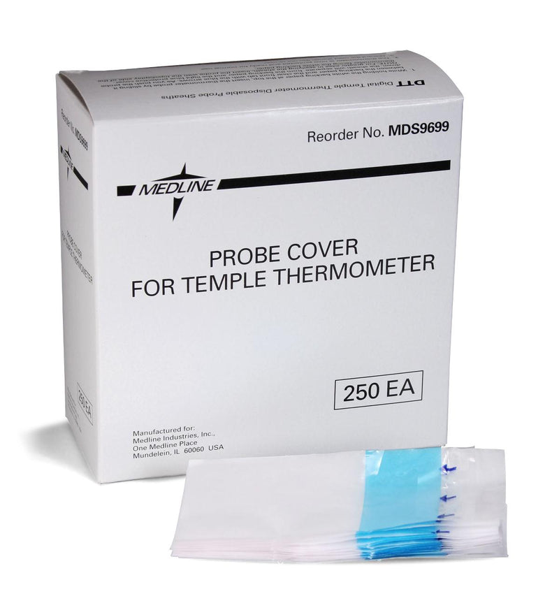 Disposable Probe Cover for Temple Thermometers, 250/BX  (MDS9699) Box of 250