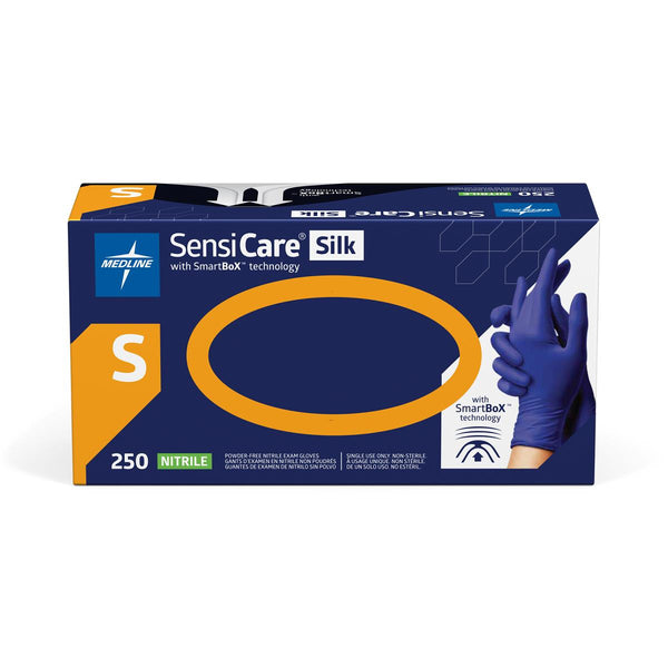 SensiCare Silk Nitrile Exam Gloves with SmartBoX Technology, Size S, 250/BX (MDSXB7584H) Box of 250