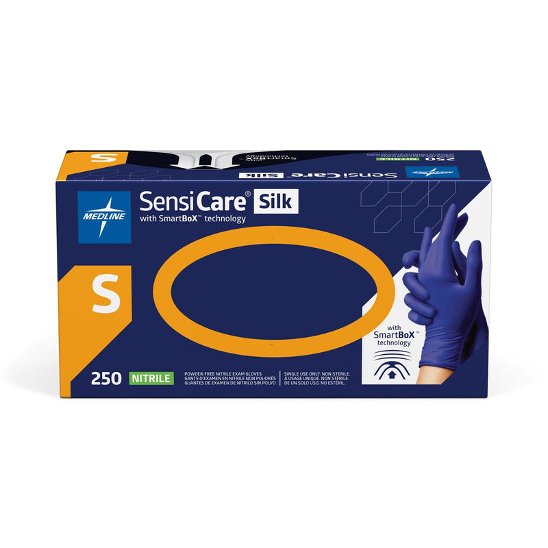 SensiCare Silk Nitrile Exam Gloves with SmartBoX Technology, Size S, 250/BX (MDSXB7584H) Box of 250