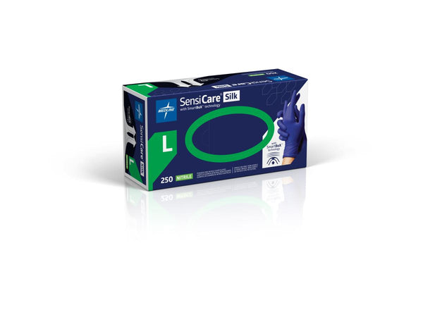 SensiCare Silk Nitrile Exam Gloves with SmartBoX Technology, Size L, 250/BX (MDSXB7586H) Box of 250