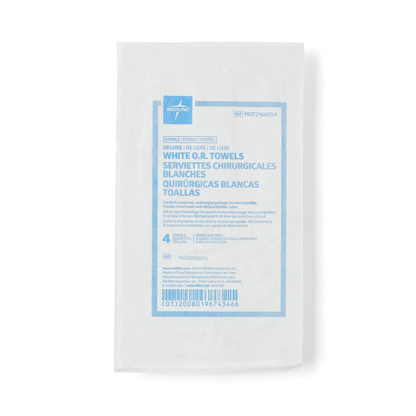 Sterile Disposable Deluxe OR Towel, White, 4/pk, 1 PK (MDT2168054H) 1 Pack