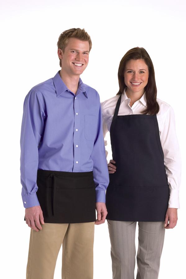 Bib Apron with 3 Pockets, One Size Fits Most, 24" x 28", Navy, 1/EA  (MDT7700473NS) Each