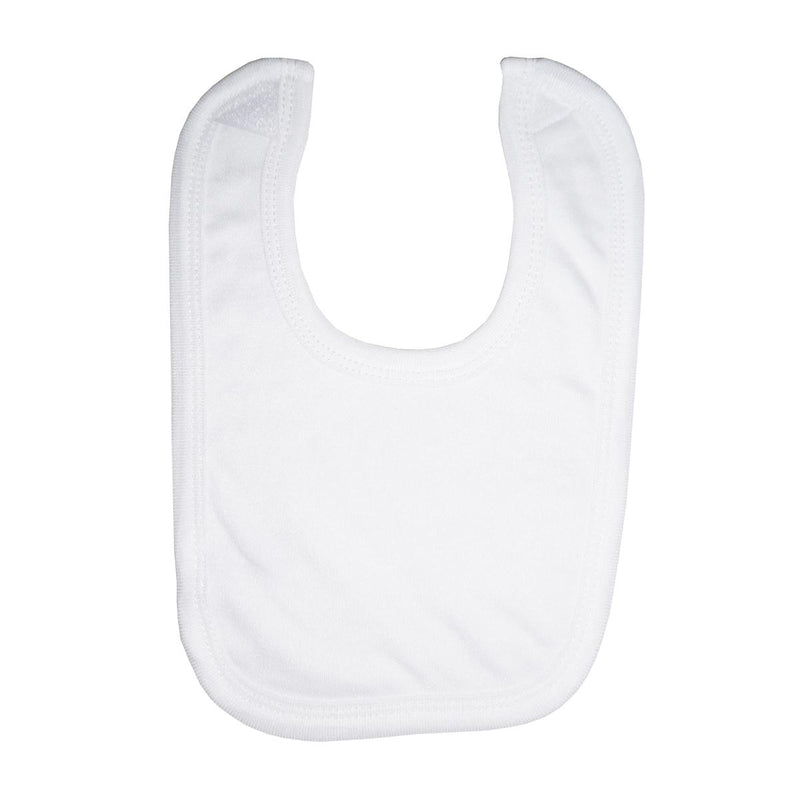 Knit Baby Bib, White, White Trim, 12/DZ  (MDTDDR1023) 1 Dozen