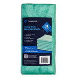 Hospeco® Microfiber Cloth 12x12 300 GSM Half-Fold Green, Pack of 12 (HOSMFC3001212GN) Pack of 12