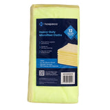Hospeco® Microfiber Cloth 12x12 300 GSM Half-Fold Yellow, Pack of 12 (HOSMFC3001212YE) Pack of 12
