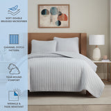 Arkwright Home® Host & Home Brushed Microfiber Quilt Set, Queen, Light Gray, 4/Case (MFQT-FQSET-LG) Case of 4