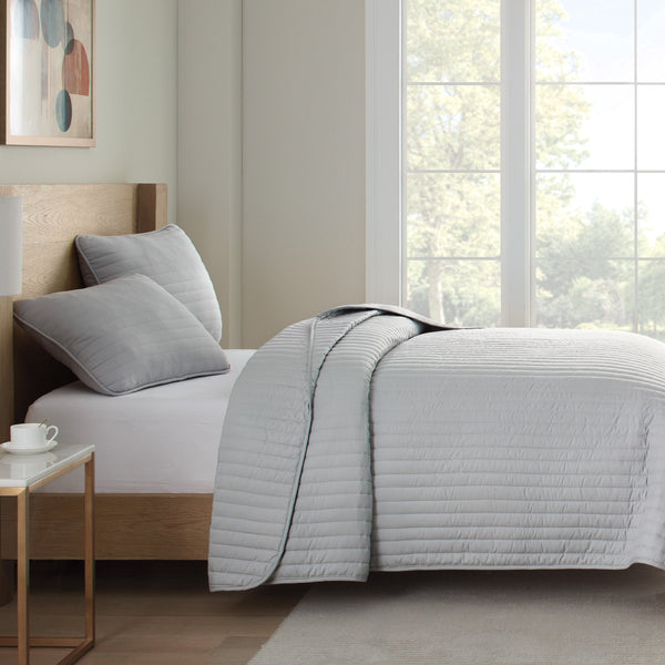 Host & Home Microfiber Quilt Set (King) Light Grey (P-MFQT-KSET-LG) 1/EA