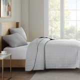 Arkwright Home® Host & Home Brushed Microfiber Quilt Set, King, Light Gray, 4/Case (MFQT-KSET-LG) Case of 4