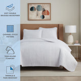 Arkwright Home® Host & Home Brushed Microfiber Quilt Set, King, White, 4/Case (MFQT-KSET-WH) Case of 4