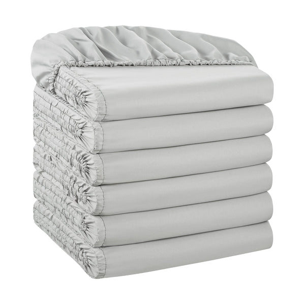 Host & Home Microfiber Fitted Sheet Twin XL Grey (6/Pack) (P-MFS-398012-GY) 6/PK