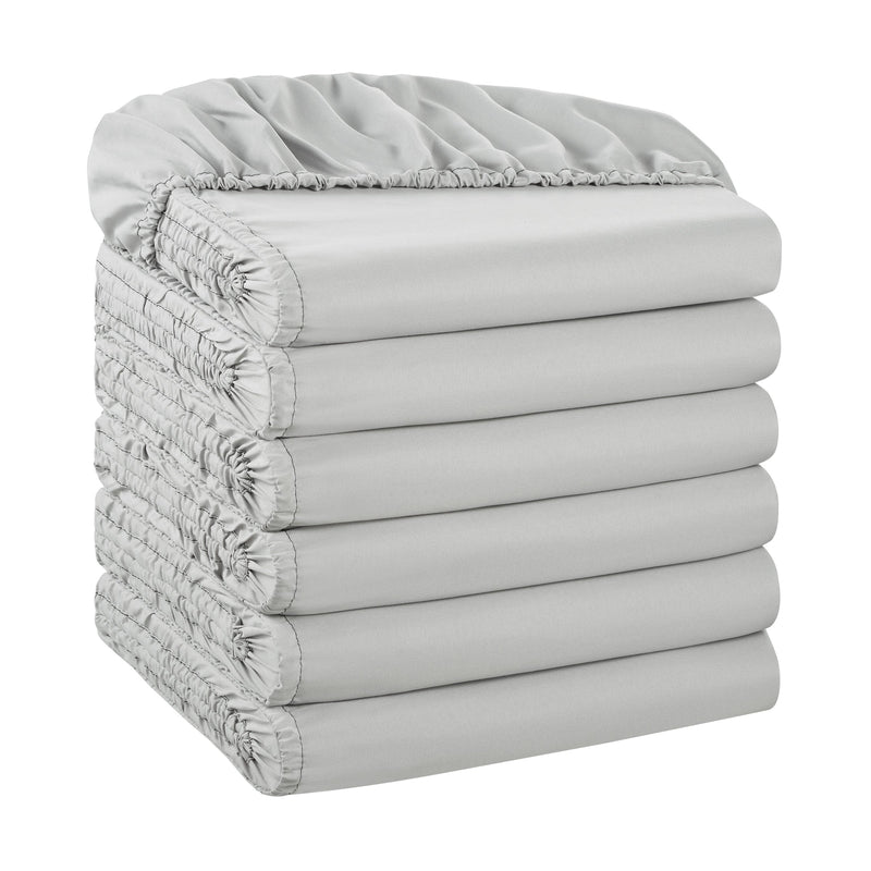 Host & Home Microfiber Fitted Sheet Twin XL Grey (6/Pack) (P-MFS-398012-GY) 6/PK