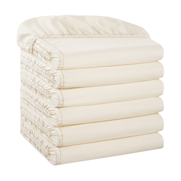 Host & Home Microfiber Fitted Sheet Twin XL Ivory (6/Pack) (P-MFS-398012-IV) 6/PK
