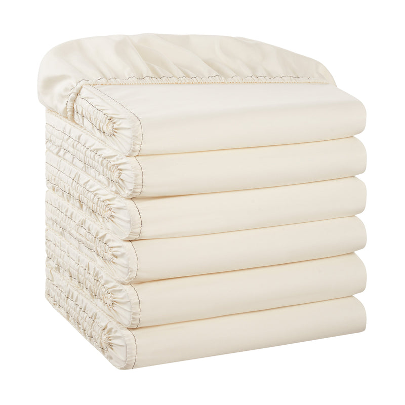 Host & Home Microfiber Fitted Sheet Twin XL Ivory (6/Pack) (P-MFS-398012-IV) 6/PK