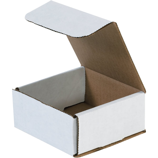 4 3/8 x 4 3/8 x 2" White Corrugated Mailers (MLR1) Bundle Of 50