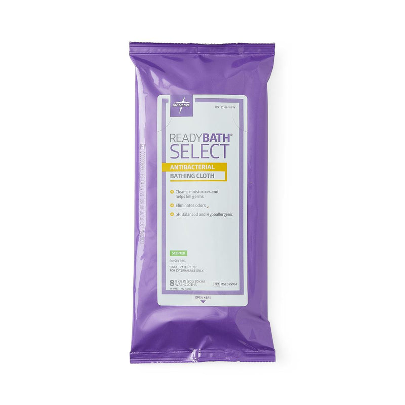 ReadyBath SELECT Medium-Weight Wash Cloth, Antibacterial, Scented, 8/Pack, 1 PK (MSC095104H) 1 Pack