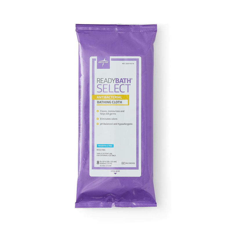 ReadyBath SELECT Medium-Weight Wash Cloth, Antibacterial, Fragrance Free, 8/Pack, 1 PK (MSC095105H) 1 Pack